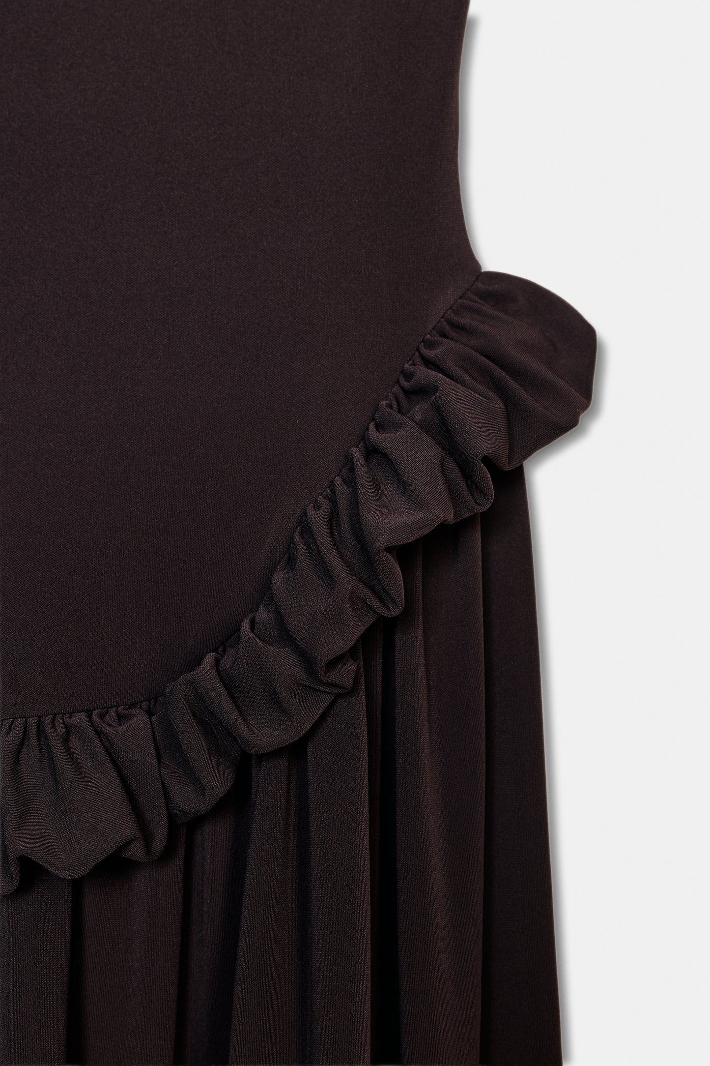 VESTIDO PEPLO VOLUME - Castanho-escuro