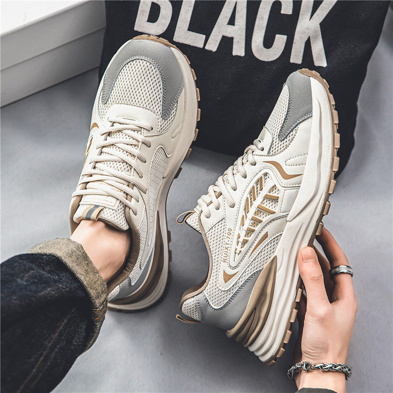Ténis masculinos, novos ténis primavera/verão 2024, ténis de corrida versáteis masculinos, sapatos casuais de rede populares para homens