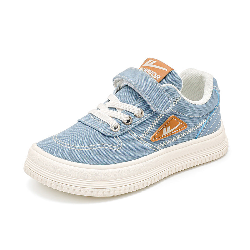 Sapatos vermelhos versáteis de lona, sapatos infantis Warrior, sapatos casuais masculinos e femininos, ténis baixos novos de outono, sapatos infantis de ensino médio a grande