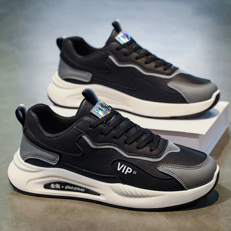 Sapatilhas Masculinas 2025 Outono Novos Sapatos Desportivos Casuais Calças Modernas, Versáteis Em Pele Respirável Moda Outdoor