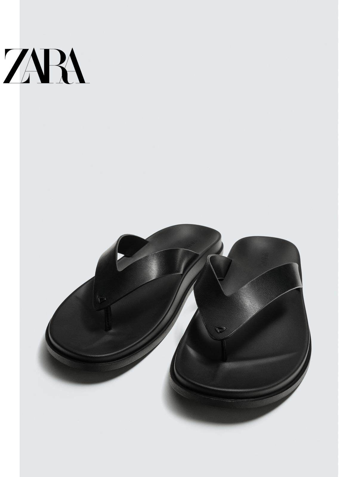 ZARA 2026 Primavera/Verão Novos Sapatos Masculinos Chinelos Rasteiros com Tiras 2737720 800