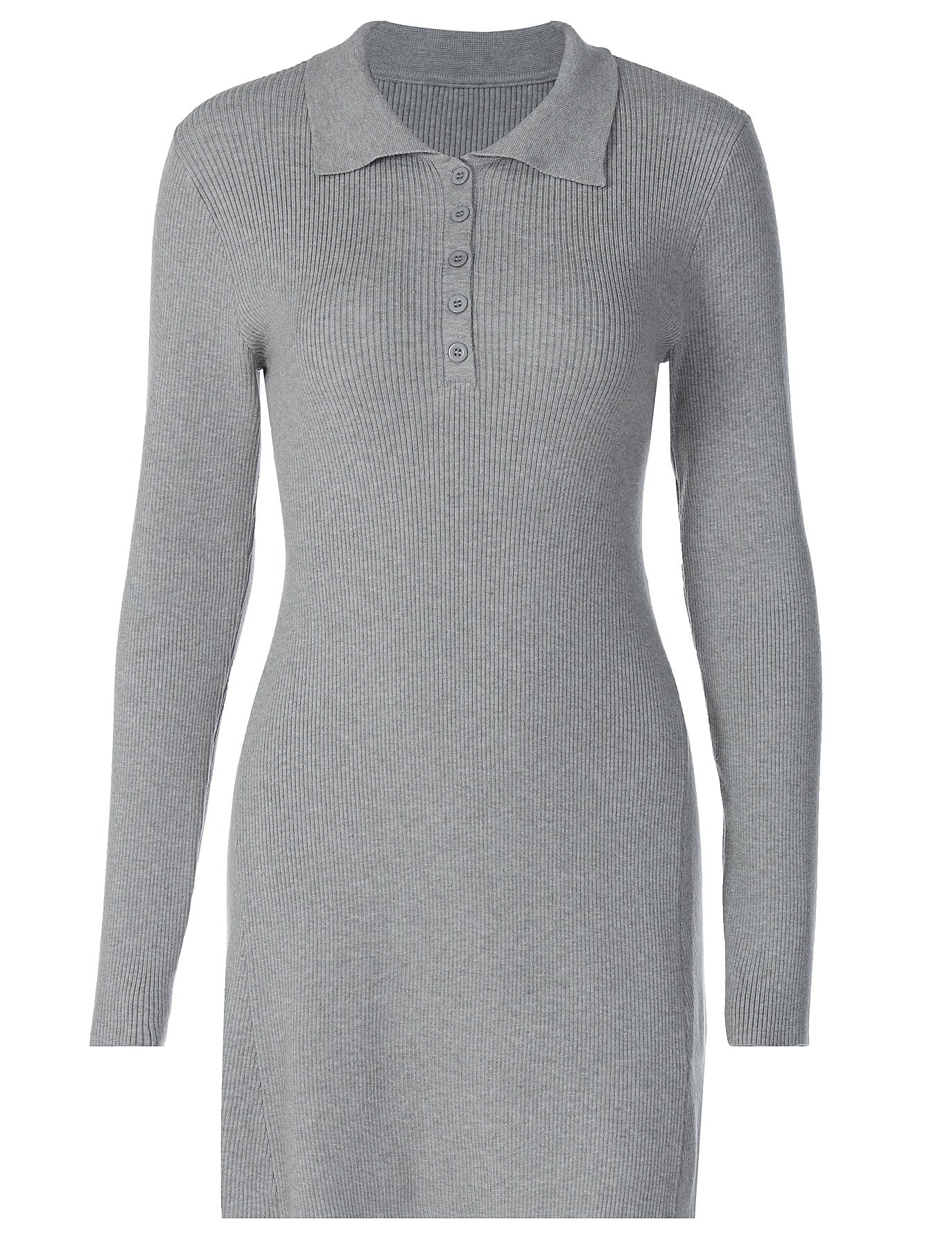 Vestido casual de lã em estilo urbano europeu e americano, nova moda POLO com decote de manga comprida fina, cor sólida, justo às ancas, casual de lã para mulheres