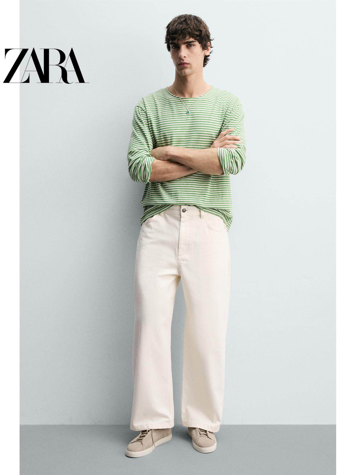 ZARA Coleção Primavera/Verão 2026 - Tênis Masculino Leve com Cadarço e Detalhes em Camurça, 2240720 107