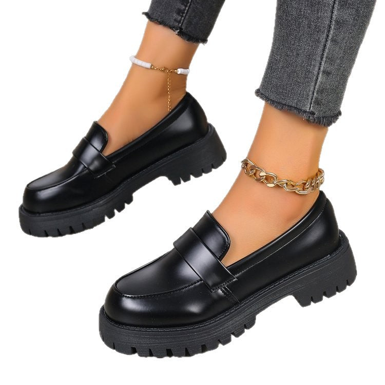 Comércio Estrangeiro Sapatos Pequenos de Couro Britânico JK Estilo Japonês para mulheres, Novos Sapatos Modernos de Primavera com Sola Grossa Estilo Universitário INS 2026