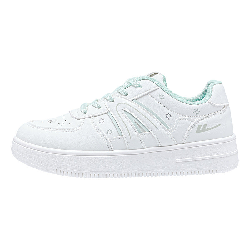 Sapatos estrela da moda com blocos de cor Warrior, ténis modernos da primavera, sapatos casuais versáteis em pele e respiráveis, sapatos femininos