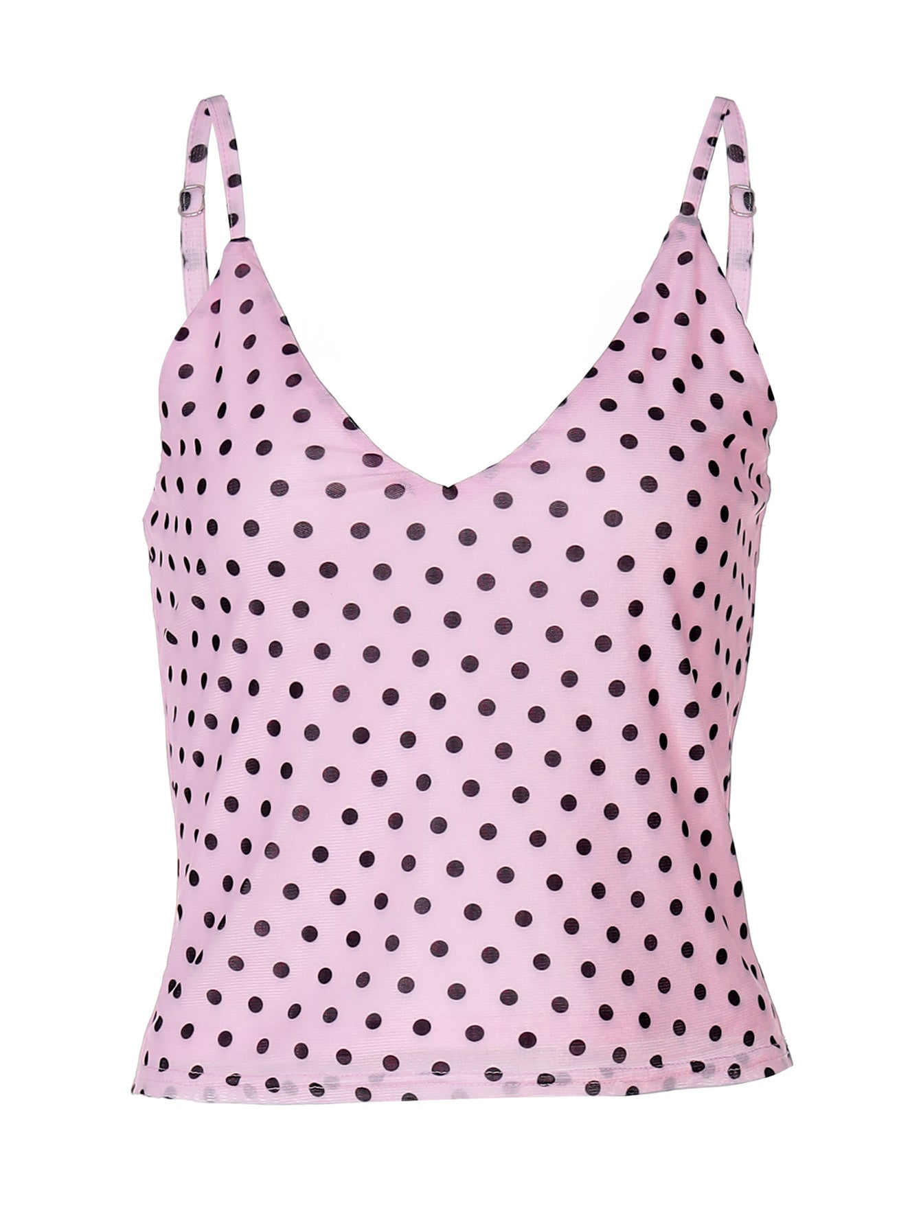Moda feminina europeia e americana 2026 verão nova moda com estampado de bolinhas, rapariga sexy de decote em V versátil, justa e justa com camisola para mulheres