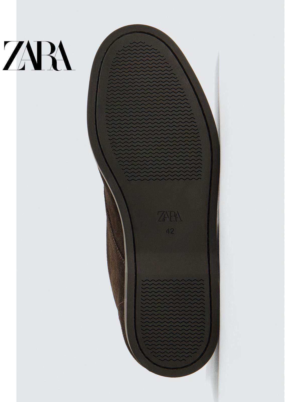 ZARA 2026 Primavera/Verão Sapatos Masculinos, Botas Derby com Cadarço e Detalhes em Camurça, 2434720 700