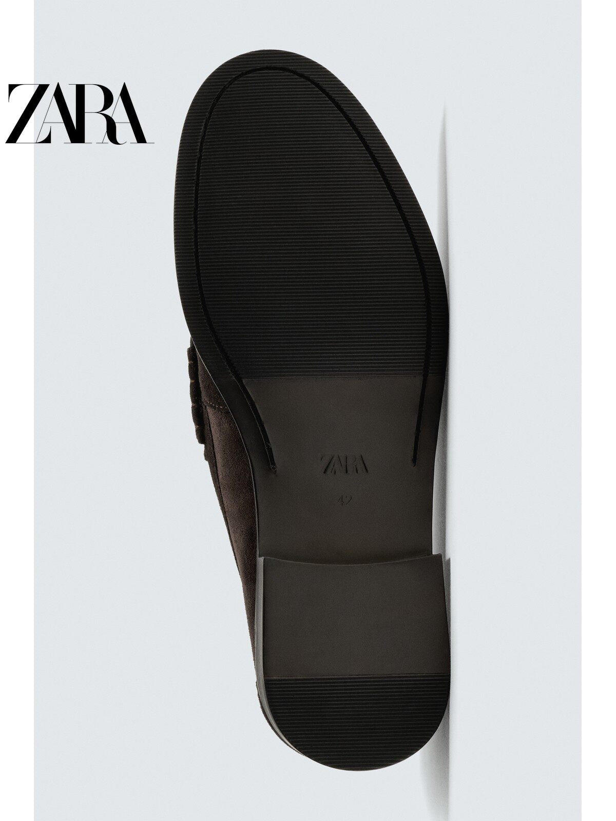 ZARA 2026 Verão Novo Sapatos Masculinos com Aba e Bolso em Couro Mocassim Estilo Náutico 2617720 700