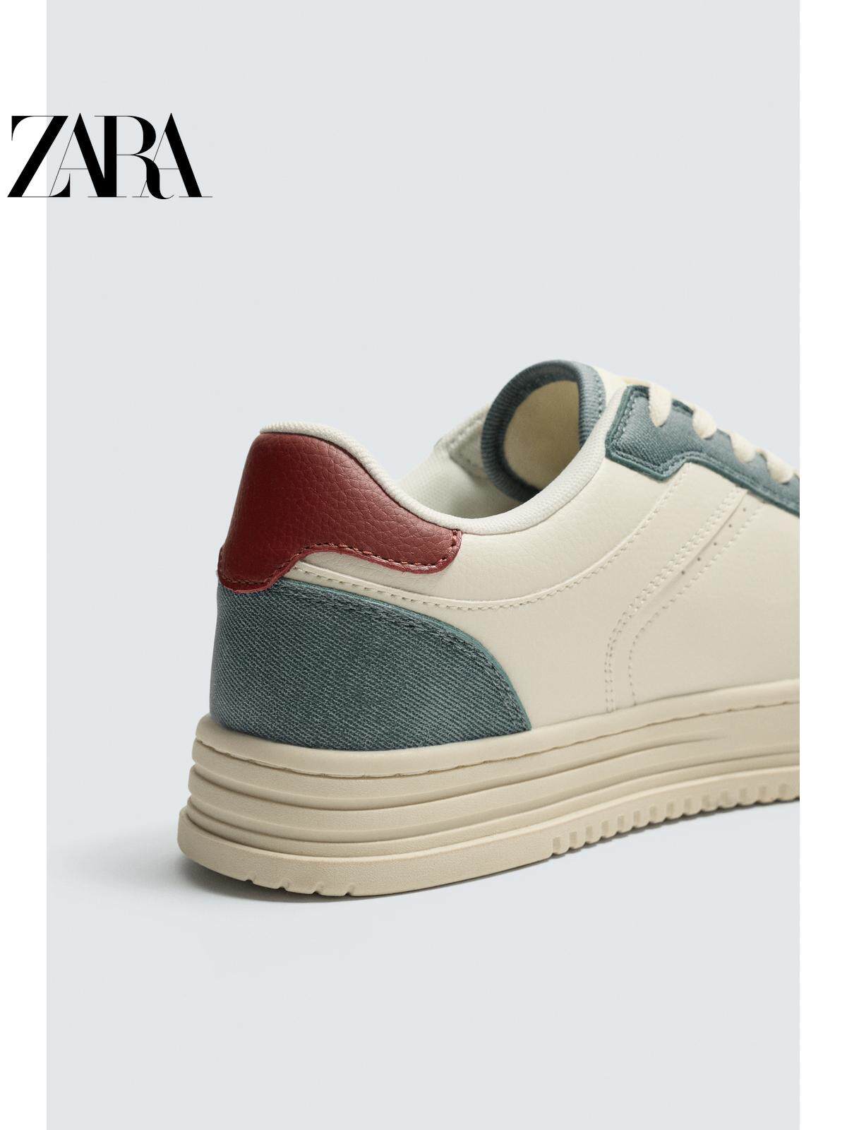 ZARA Coleção Primavera/Verão 2026 - Novos Sapatos Masculinos: Tênis Plataforma Leve em Estilo Retrô com Blocos de Cor, 2204720 202