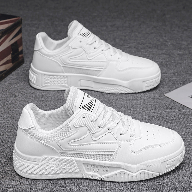 Sapatos Masculinos 2025 Novos Ténis Panda Primavera Respiráveis Pretos e Brancos Desportivos Casuais Masculinos Sola Grossa e Aumento de Altura Sapatilhas da Moda