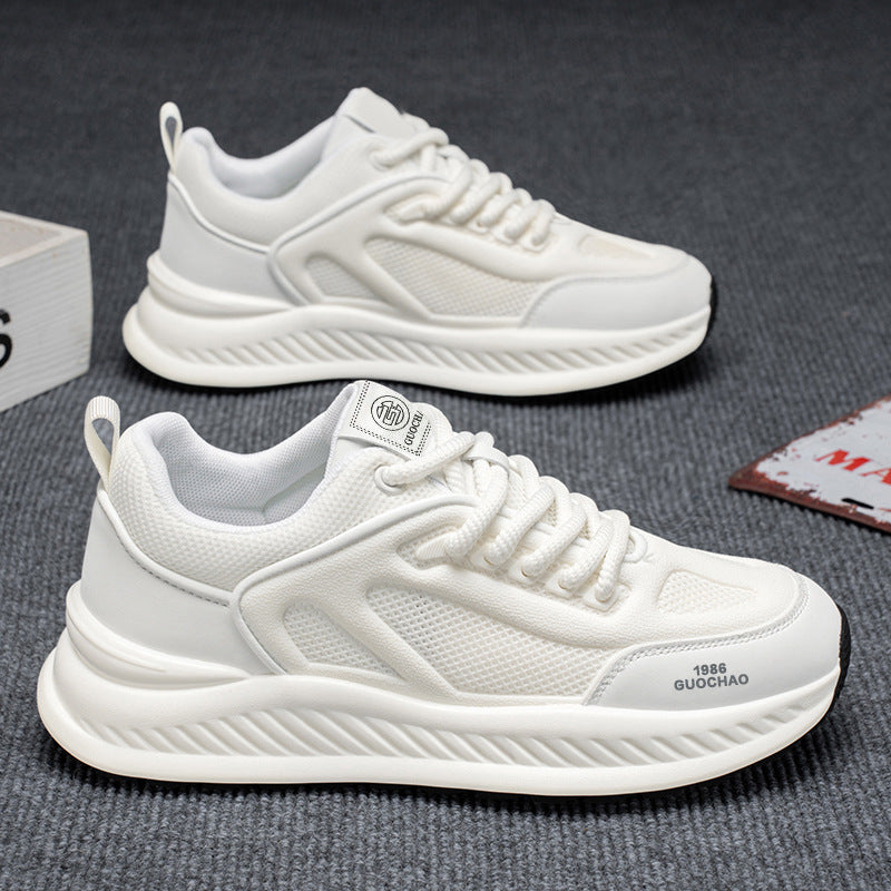 Sapatos masculinos A-Gan, versão coreana de verão Xiaobai desportivo casual de malha masculina sola macia antiderrapante pai a usar sapatos versáteis e modernos