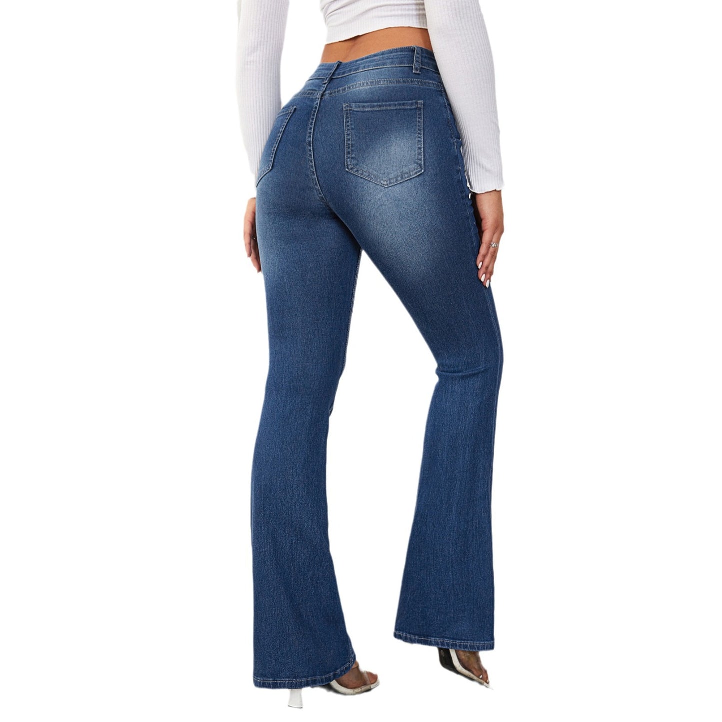 Amazon Calças Vintage Vintage Transfronteiriças Europeias e Americanas Femininas 2025 Primavera Novas Slim Fit Slim Stretch Ligeiramente Alargadas