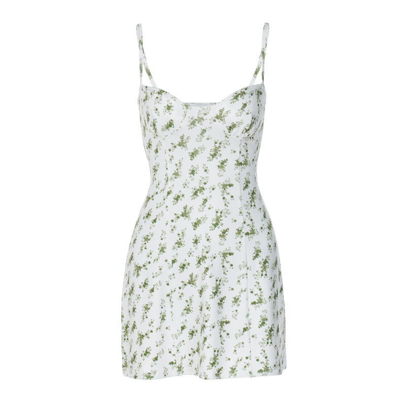 Europa e América 2026 Verão 2026 Quente Nova Pequena Saia Floral Curta Vestido com alças Comércio Exterior Grossista Roupa Feminina Dropshipping de uma peça