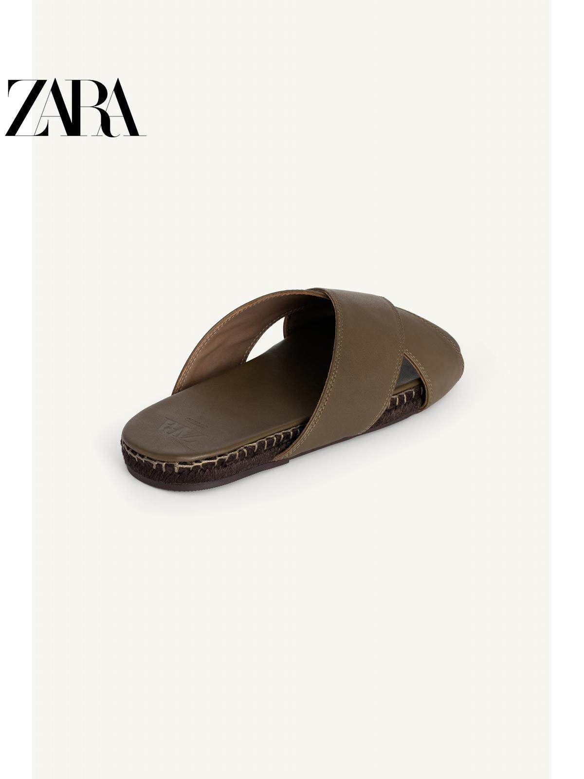 Sandálias de couro com tiras cruzadas da nova coleção masculina Studio Series Primavera/Verão 2026 da ZARA (código: 2798720 500)