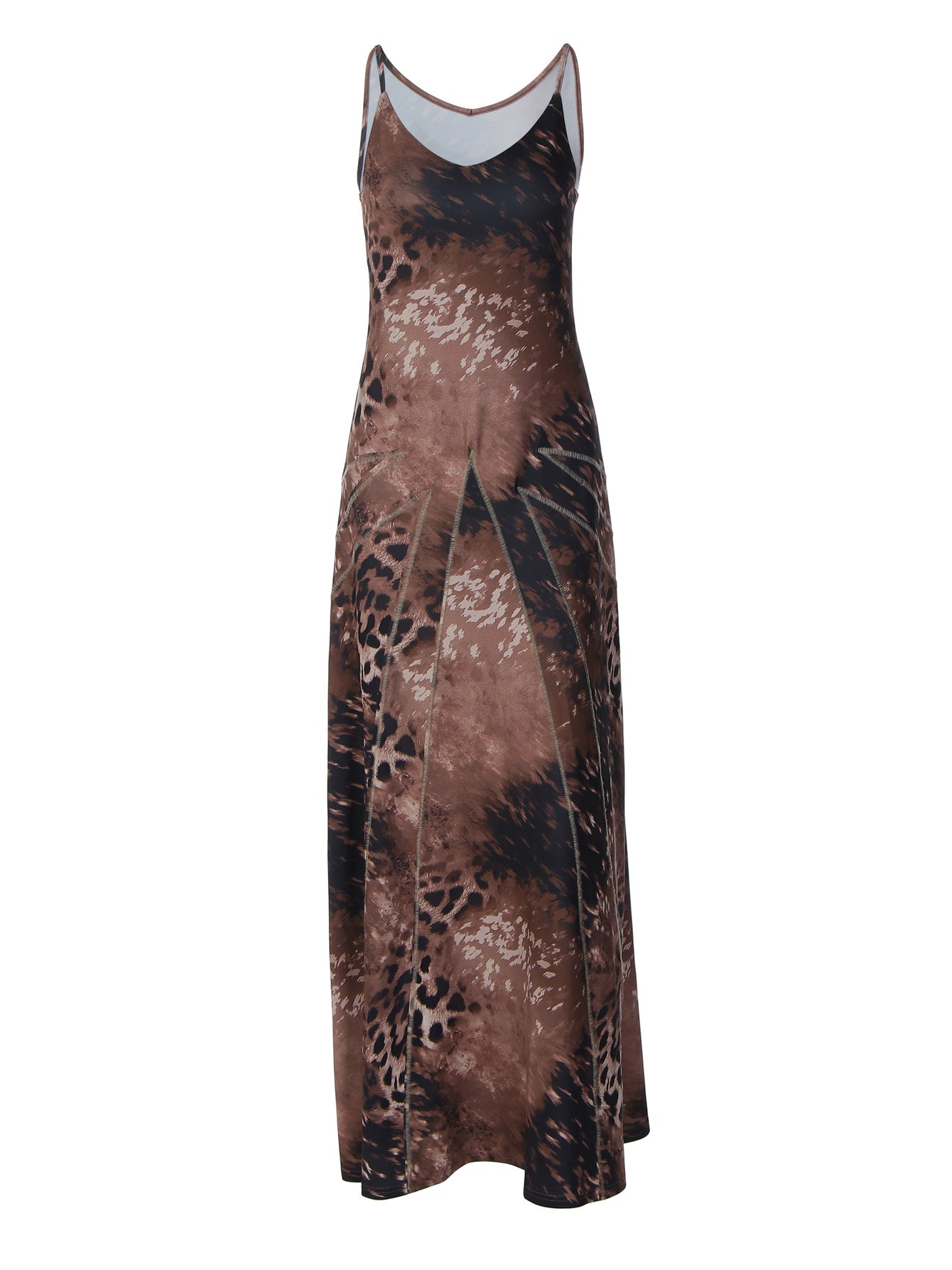 2026 Primavera, Europa e América Nova Moda Feminina Estampada de Leopardo Slim Street Style Vestido de gravata longa por grosso