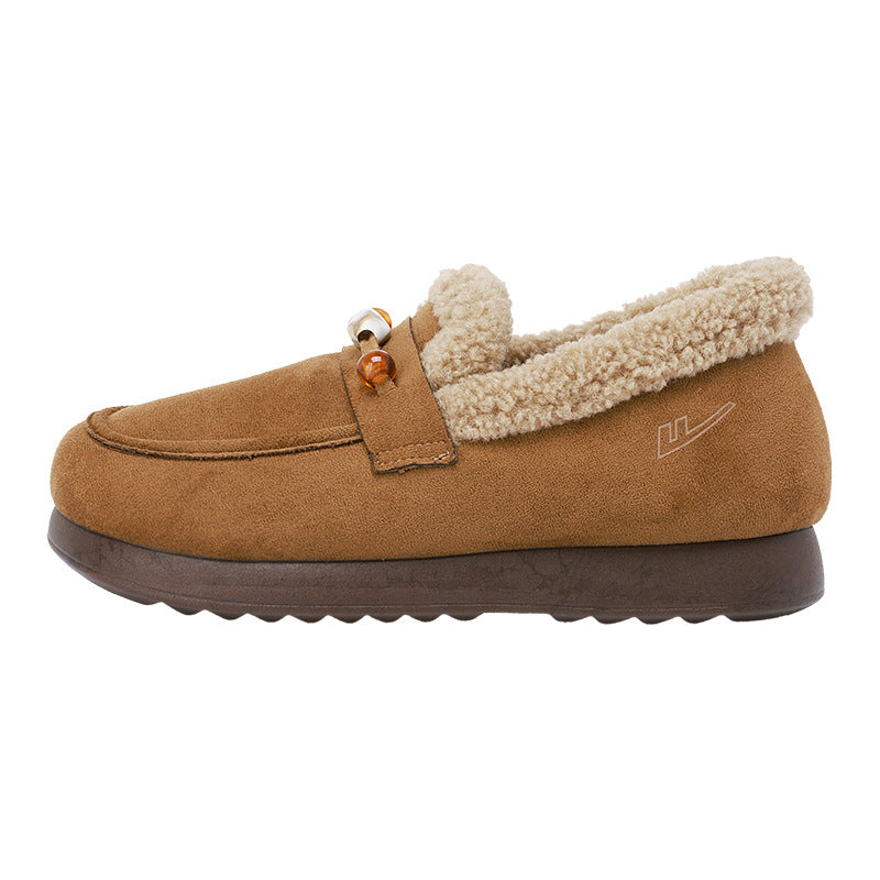 Sapatos Birkenstock quentes de inverno Warrior, sapatos femininos de um pé com calça confortável, sapatos confortáveis de algodão de cor sólida com sola fina para roupa exterior de inverno