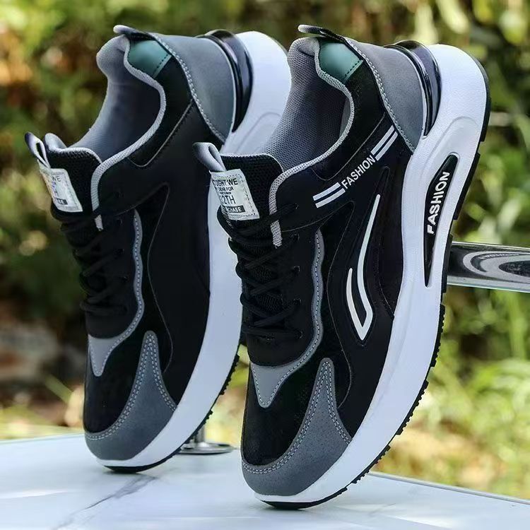 Sapatos de Homem 2025 Sapatos de Pai Novo, Sapatos Desportivos Casuais em Pele Primavera/Outono Homem, Sapatos Versáteis Ins' Modernos de Homem