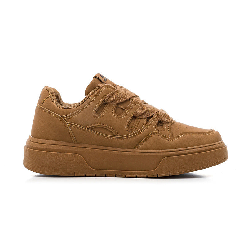 Sapatos casuais casuais de sola grossa com blocos de cor Warrior, ténis estilosos e confortáveis e versáteis na moda, sapatos masculinos de couro na moda