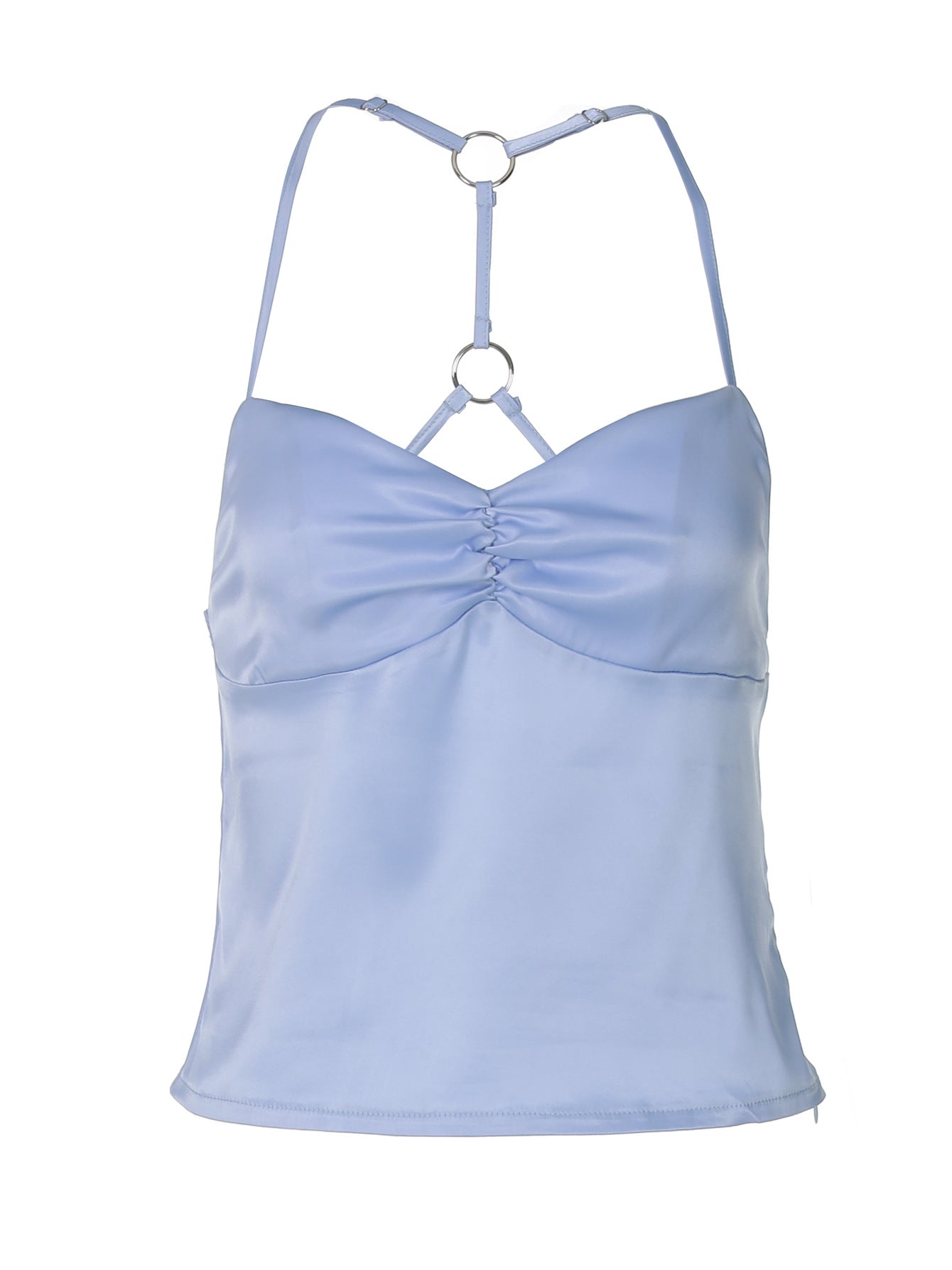 Top ultra-curto, estilo INS europeu e americano da Amazon, sexy patchwork de costas nuas, estilo rapariga quente, estilo rapariga quente, decote halter ultracurto e busto