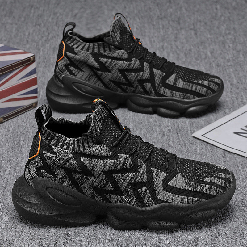 Novos sapatos desportivos finos, respiráveis e respiráveis em malha mosca, sapatilhas casuais, sapatilhas casuais, sapatilhas de corrida com sola grossa e na moda