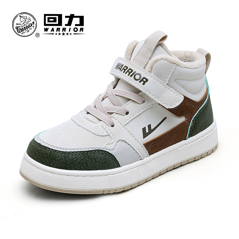 Ténis infantis Warrior com blocos de cor e bloco de cor, ténis desportivos infantis, novos sapatos casuais de moda de inverno para rapazes e raparigas