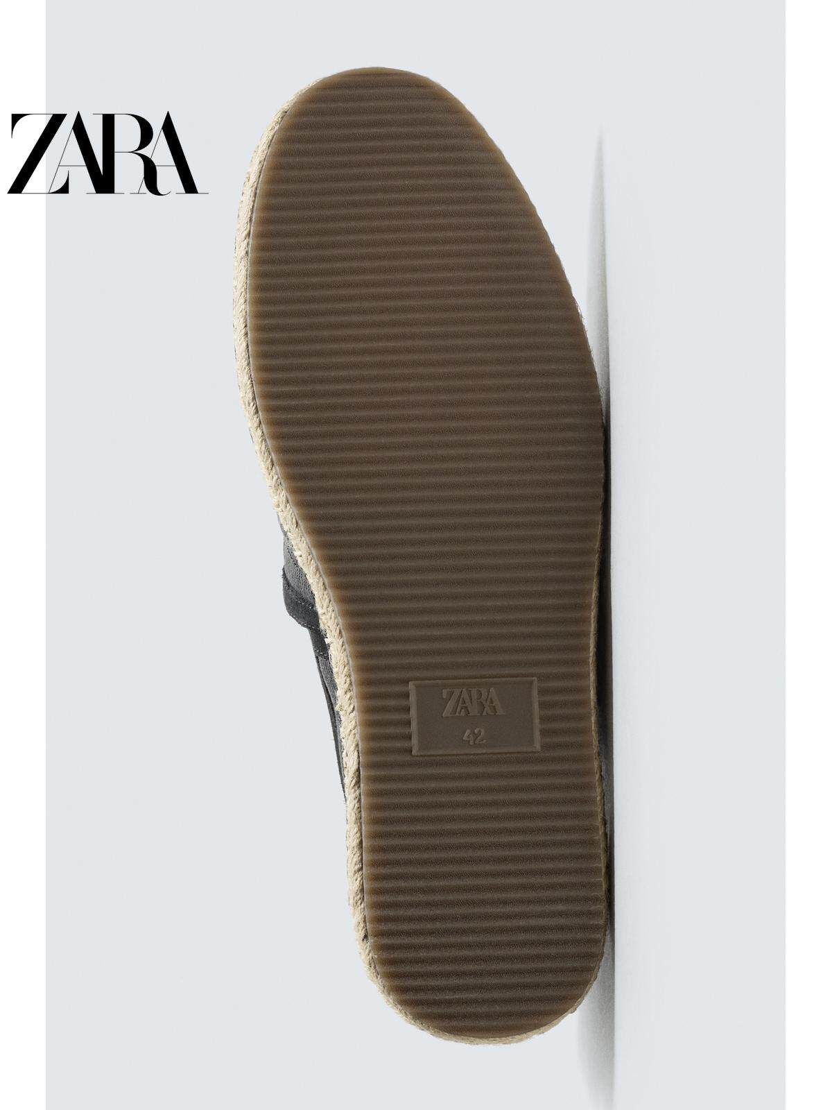 ZARA 2026 Primavera/Verão Sapatos Masculinos com Acabamento em Camurça e Sola de Linho, 2711720 400