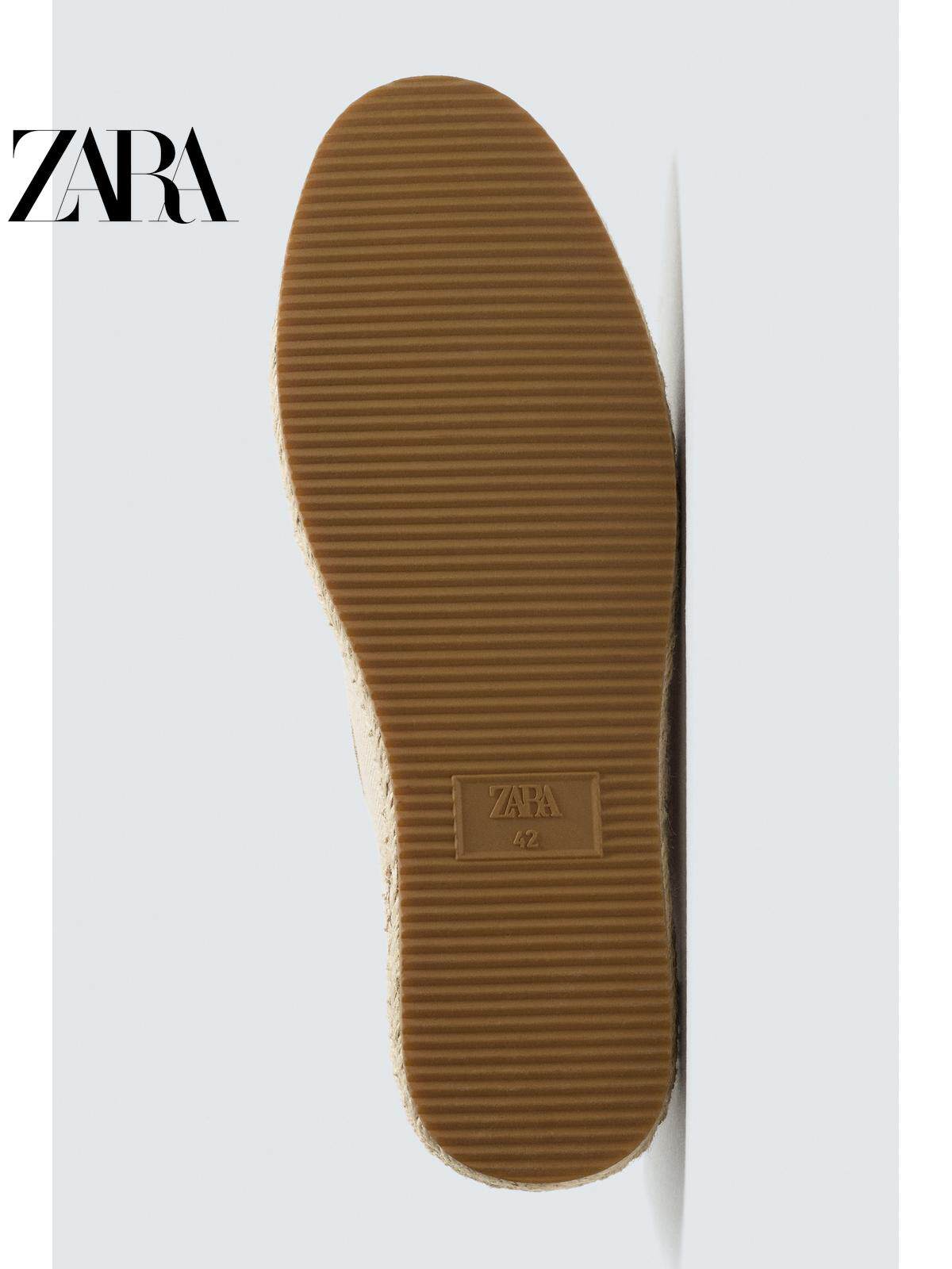 Sapatos masculinos ZARA Primavera/Verão 2026: Cabedal em algodão, design liso, forma arredondada, sola de linho. Modelo 2743720 002.