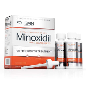 FOLIGAIN MINOXIDIL 5% TRATAMENTO DE REGRESSÃO CAPILAR PARA HOMENS SUPRIMENTO PARA 3 MESES
