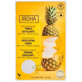 Discos Tonificantes y Exfoliantes con AHA, PHA y Enzimas de Piña