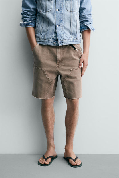 CALÇÕES BERMUDA RELAXED FIT BOLSO DE CARPINTEIRO
