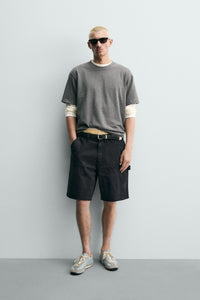 CALÇÕES BERMUDA RELAXED FIT BOLSO DE CARPINTEIRO