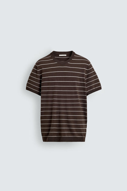 T-SHIRT DE MALHA REGULAR FIT BÁSICA