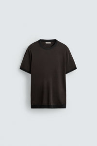 T-SHIRT DE MALHA REGULAR FIT BÁSICA