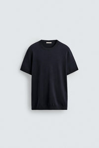 T-SHIRT DE MALHA REGULAR FIT BÁSICA
