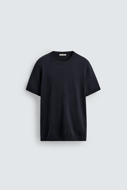 T-SHIRT DE MALHA REGULAR FIT BÁSICA