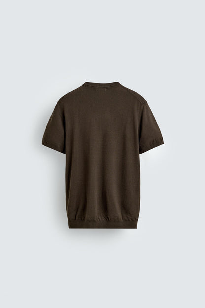 T-SHIRT DE MALHA REGULAR FIT BÁSICA