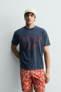 T-SHIRT MENSAGEM EFEITO LAVADO