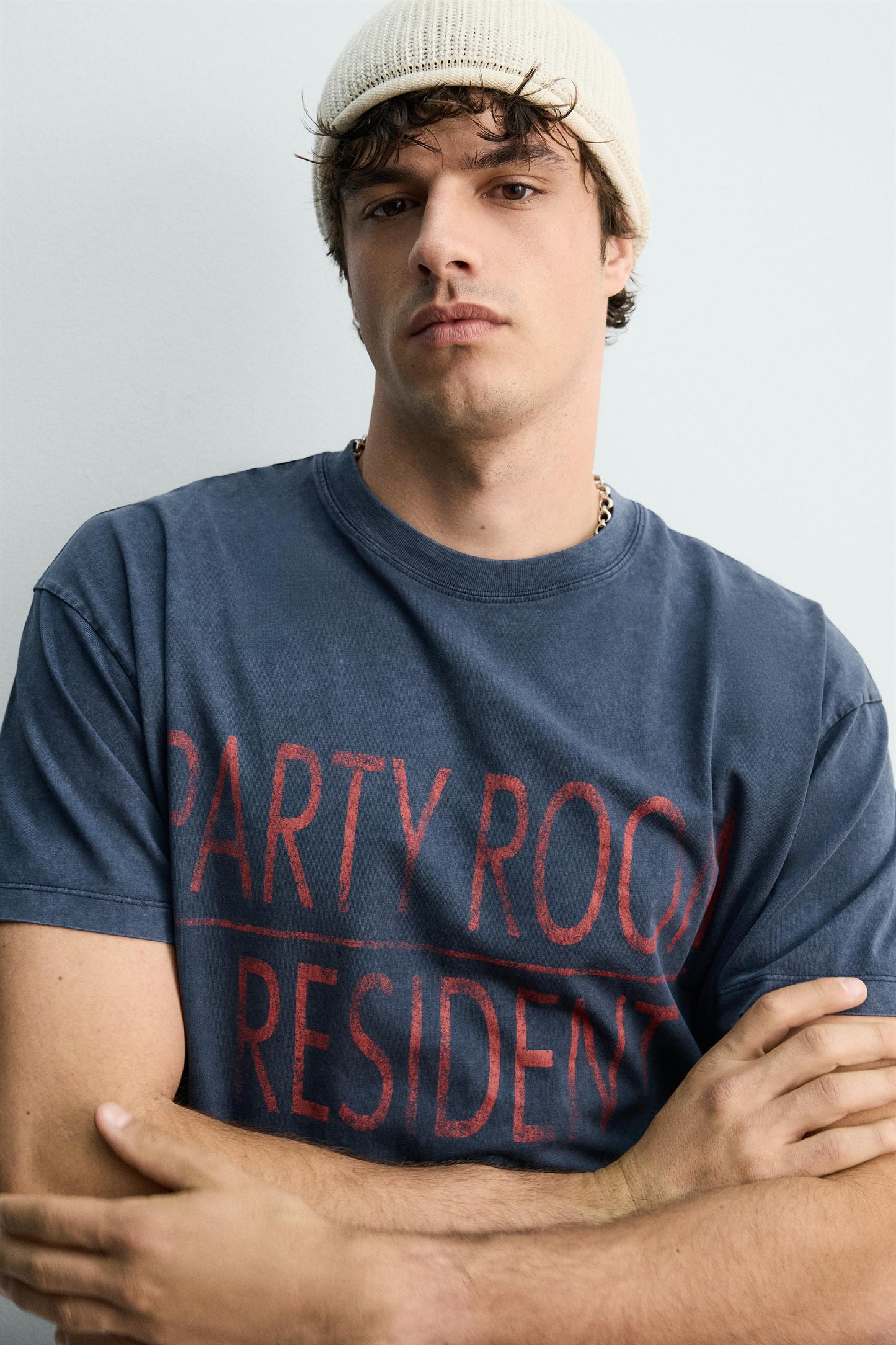 T-SHIRT MENSAGEM EFEITO LAVADO