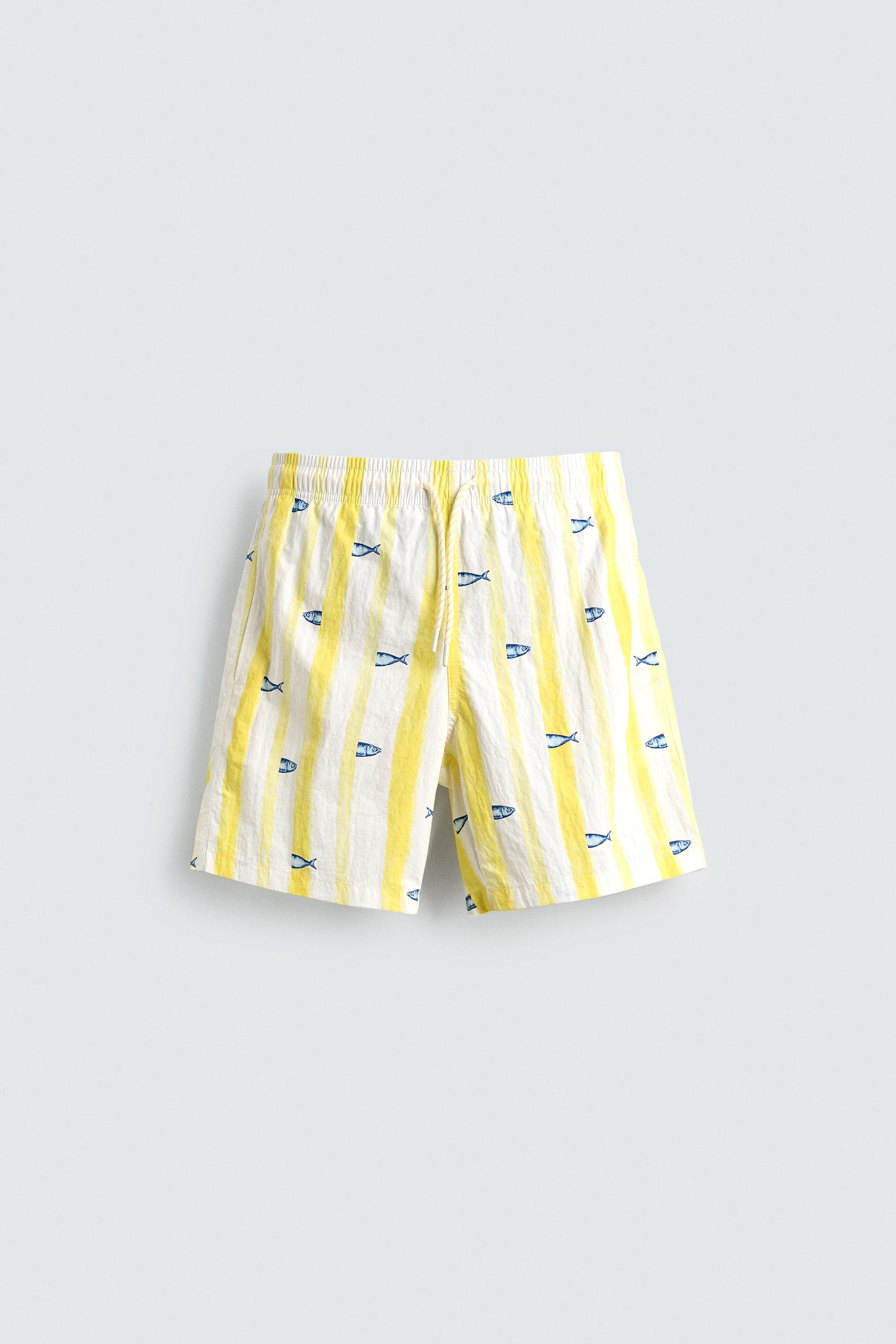 CALÇÕES DE BANHO COMPRIDOS COM ESTAMPADO DE PEIXES