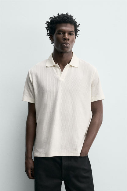 POLO REGULAR FIT COM ESTRUTURA DE ALGODÃO