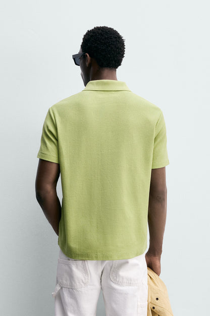 POLO REGULAR FIT COM ESTRUTURA DE ALGODÃO