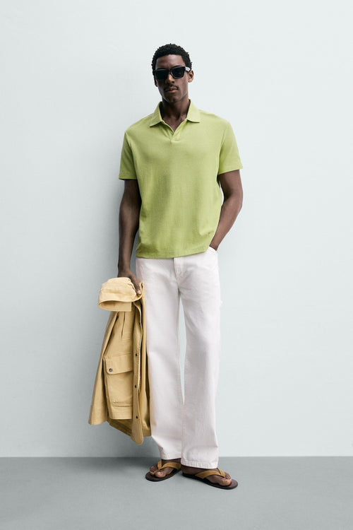 POLO REGULAR FIT COM ESTRUTURA DE ALGODÃO