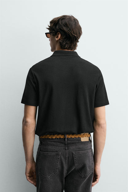 POLO REGULAR FIT COM ESTRUTURA DE ALGODÃO