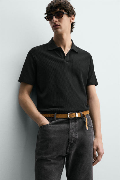 POLO REGULAR FIT COM ESTRUTURA DE ALGODÃO