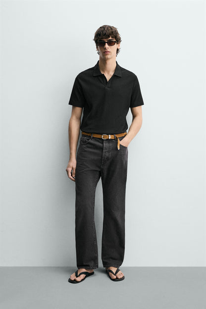 POLO REGULAR FIT COM ESTRUTURA DE ALGODÃO