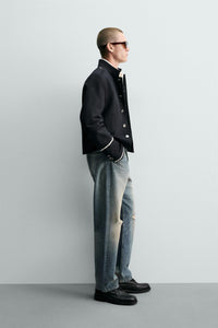 CASACO CROPPED FIT COM CONTRASTES