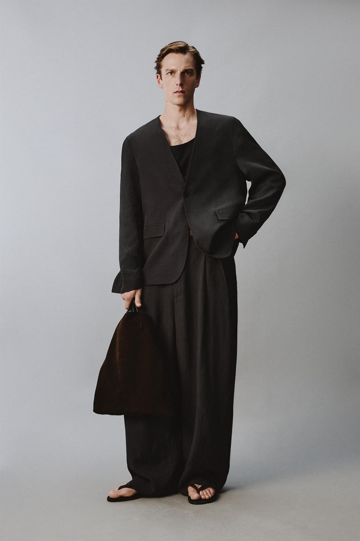 BLAZER SEM LAPELA FATO RELAXED FIT