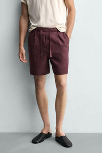 CALÇÕES BERMUDA RELAXED FIT 100% LINHO