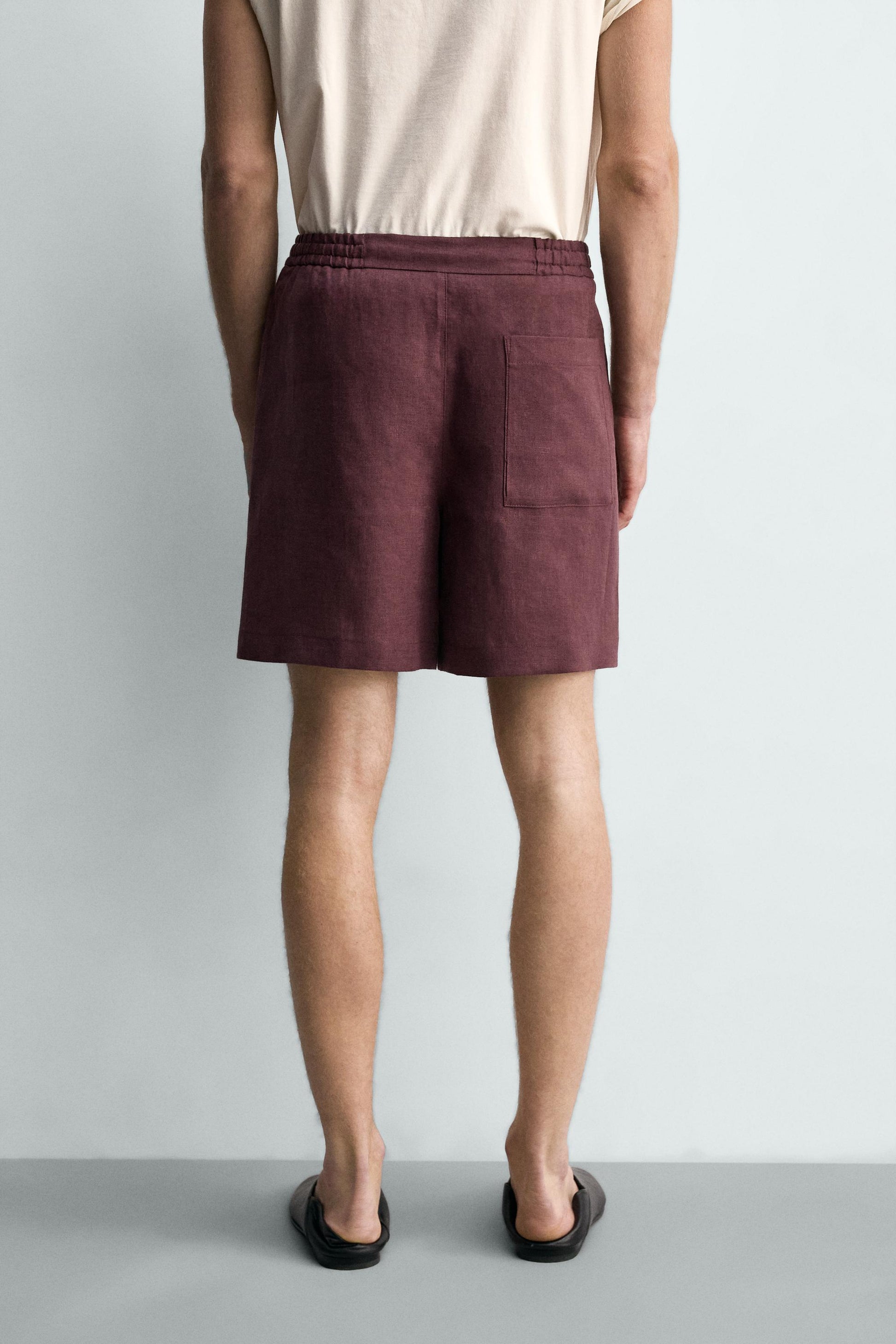 CALÇÕES BERMUDA RELAXED FIT 100% LINHO