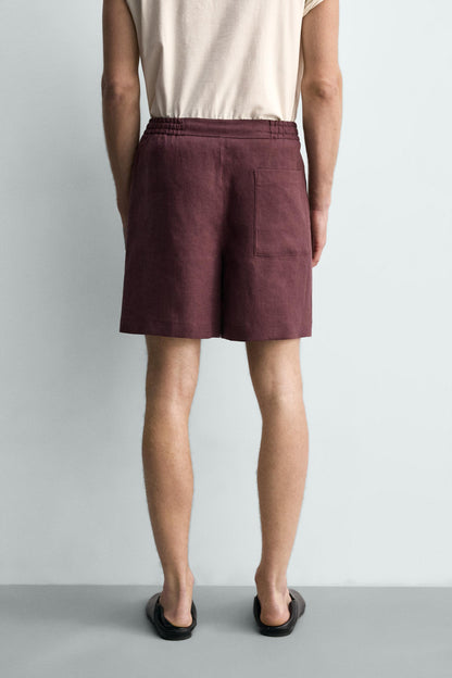 CALÇÕES BERMUDA RELAXED FIT 100% LINHO